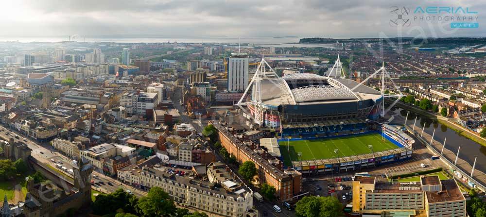 Cardiff cityscape with Principality Stadium